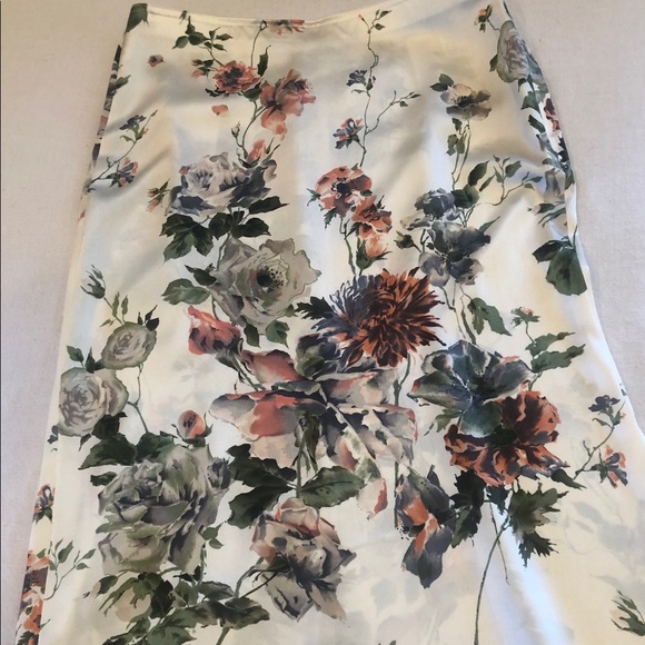 KULSON ITALY silk midi floral print skirt - Picture 2 of 8